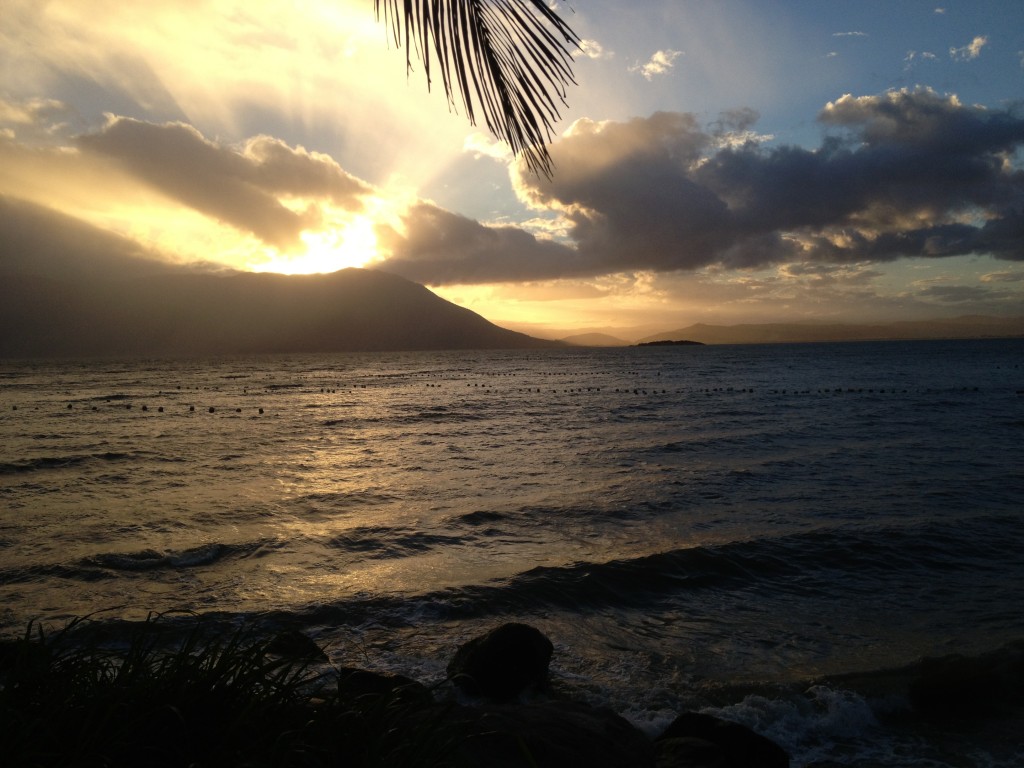 A beautiful sunset on the peninsula Florianopolis